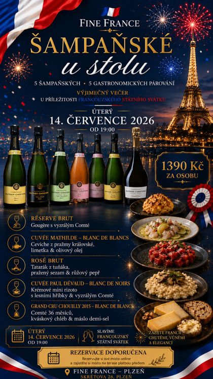 Úterý 14. července : Champagne u stolu
